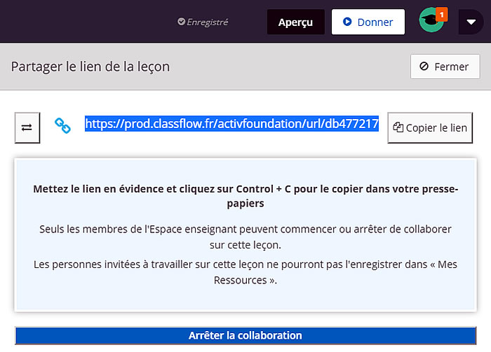 Collaboration avec ClassFlow