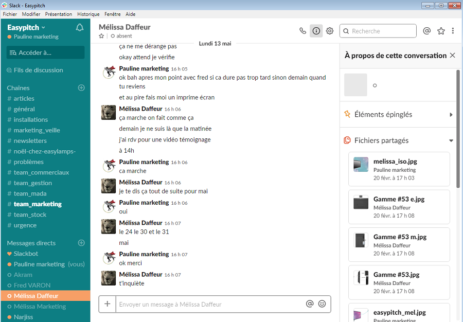 slack interface