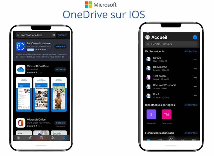 Installation de l’application Microsoft OneDrive - IOS