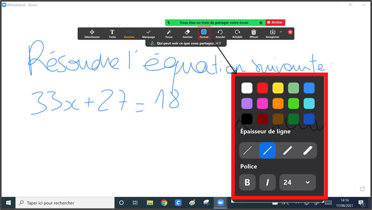 écriture manuscrite whiteboard