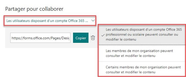 partage formulaire pour collaborer