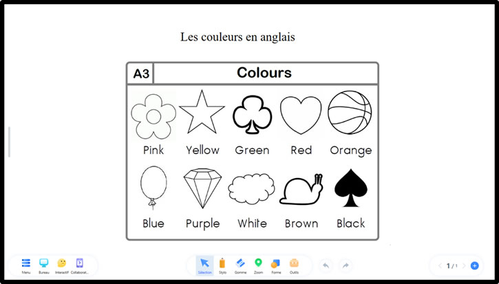 apprendre couleur anglais sur uboardmate