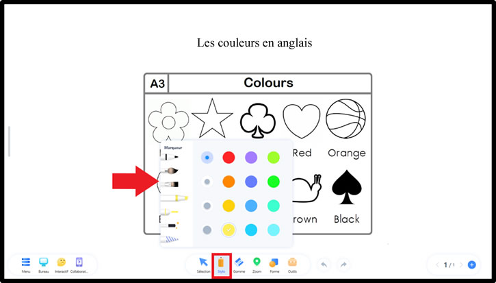 exercice sur les couleurs en anglais