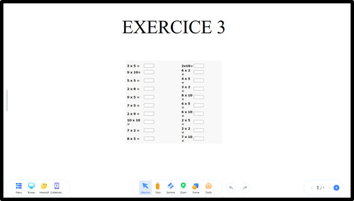 exercice table multilplication Uboardmate cc