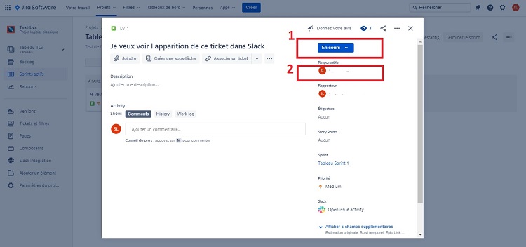 Synchronisation de JIRA et Slack