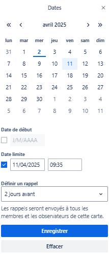 échéance Trello
