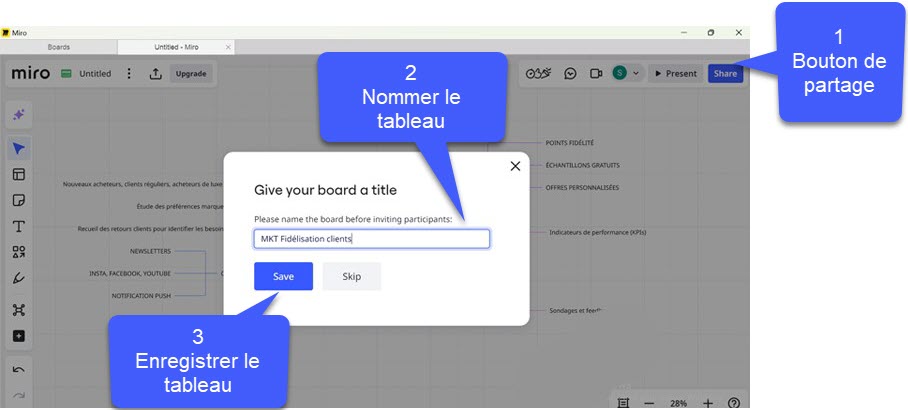 Enregistrement du Mindmap