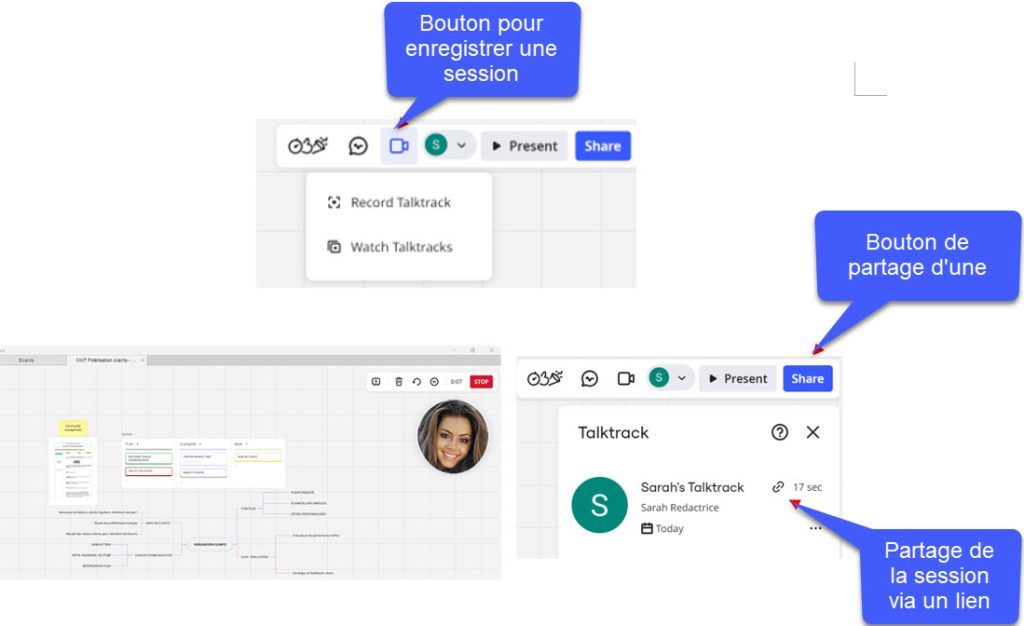 Enregistrement des sessions sur Miro